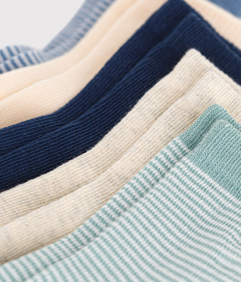5 paia di calzini in cotone millerighe neonato multicolore