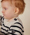 Pullover in maglia di lana e cotone neonato bianco MARSHMALLOW/blu SMOKING