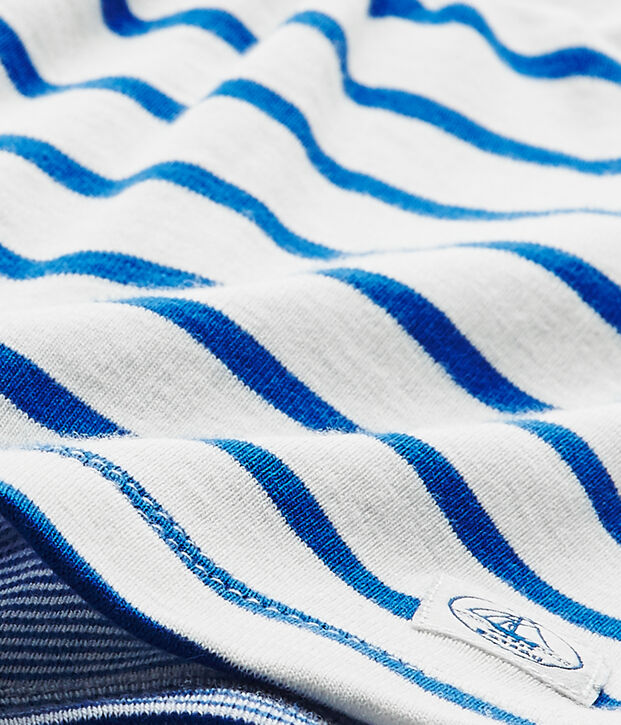 Abito body per beb&eacute; femmina rigato bianco/blu