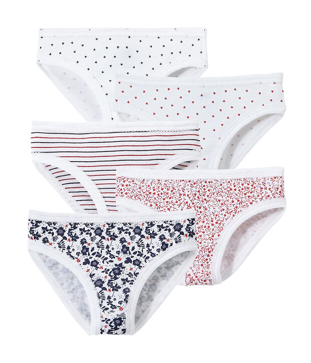 Lotto di 5 culottes per bambina bianco