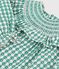 Abito a maniche lunghe in cotone a quadretti vichy neonata verde/bianco