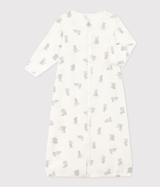 Tutina e sacco nanna con stampa in cotone bianco MARSHMALLOW/grigio GRIS