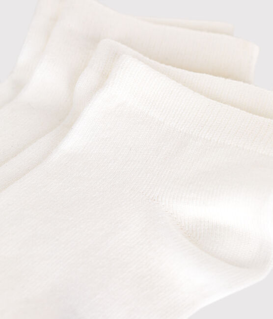 2 PAIA DI CALZINI PER BAMBINI IN COTONE BIANCO A TINTA UNITA bianco MARSHMALLOW