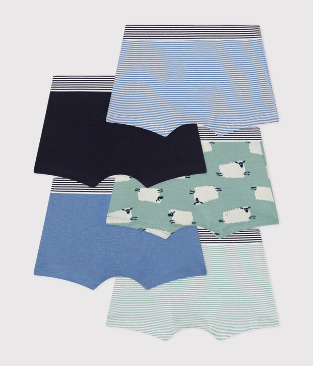 Confezione da 5 boxer con motivo pecora in cotone bambino multicolore