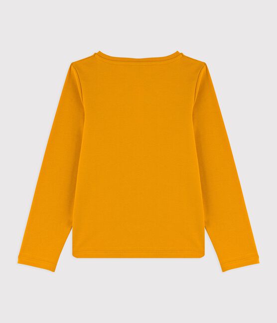 T-shirt bambina a maniche lunghe in cotone giallo BOUDOR