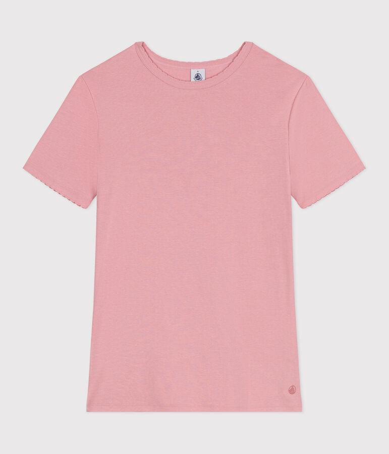 T-shirt donna L'Iconique Cocotte in cotone tinta unita rosa CHARME