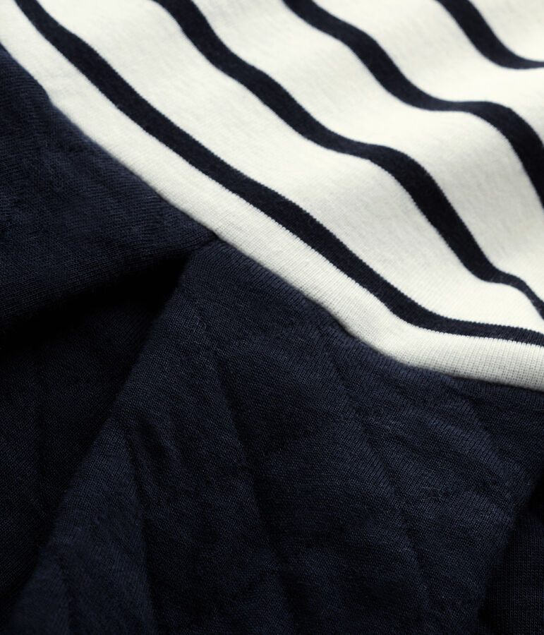 Abito per bambina bi-mati&egrave;re beige COQUILLE/blu SMOKING