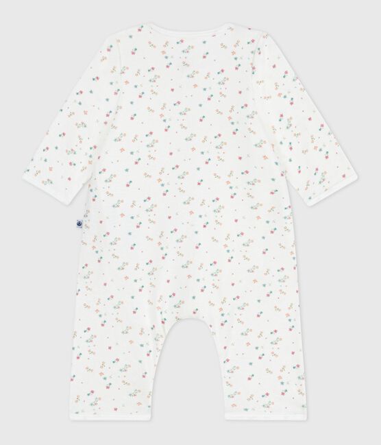 Bodyjama senza piedini in cotone con stampa a fiori neonato bianco MARSHMALLOW/bianco MULTICO
