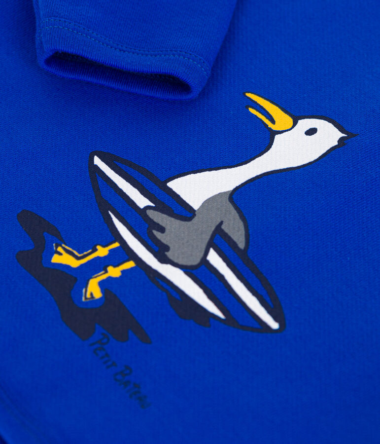 Felpa in cotone tinta unita neonato blu PERSE