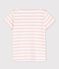 T-shirt a maniche corte in cotone bambina bianco MARSHMALLOW/rosa MINOIS