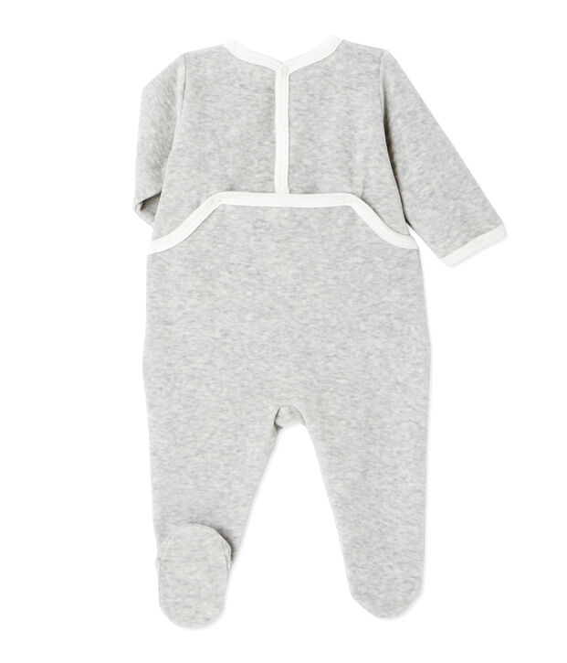 Tutina per beb&eacute; unisex in ciniglia grigio