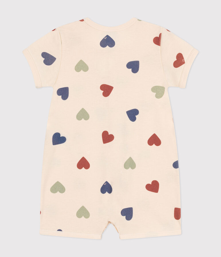 Tutina corta beb&egrave; in cotone bianco AVALANCHE/ MULTICO