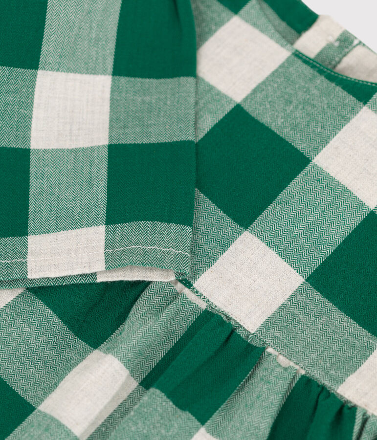 Abito a maniche lunghe beb&egrave; in flanella a quadri MATCHA/ecru