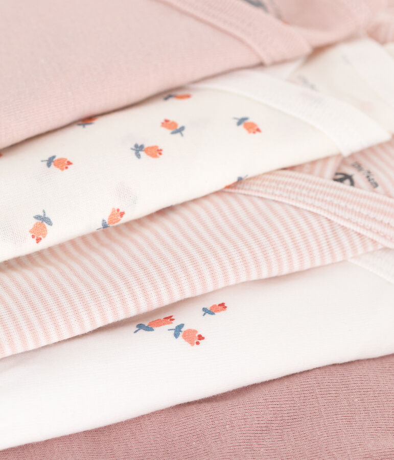 CONFEZIONE DA 5 BODY A MANICHE LUNGHE IN COTONE PER NEONATI multicolore