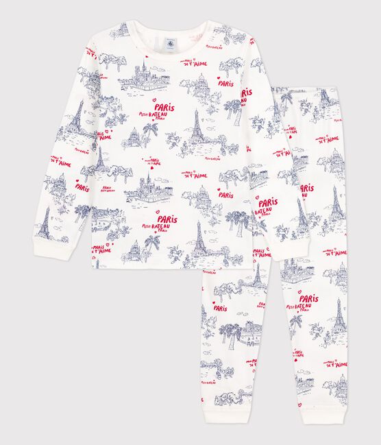 Pigiama bimbo-bimba in cotone bianco MARSHMALLOW/bianco MULTICO