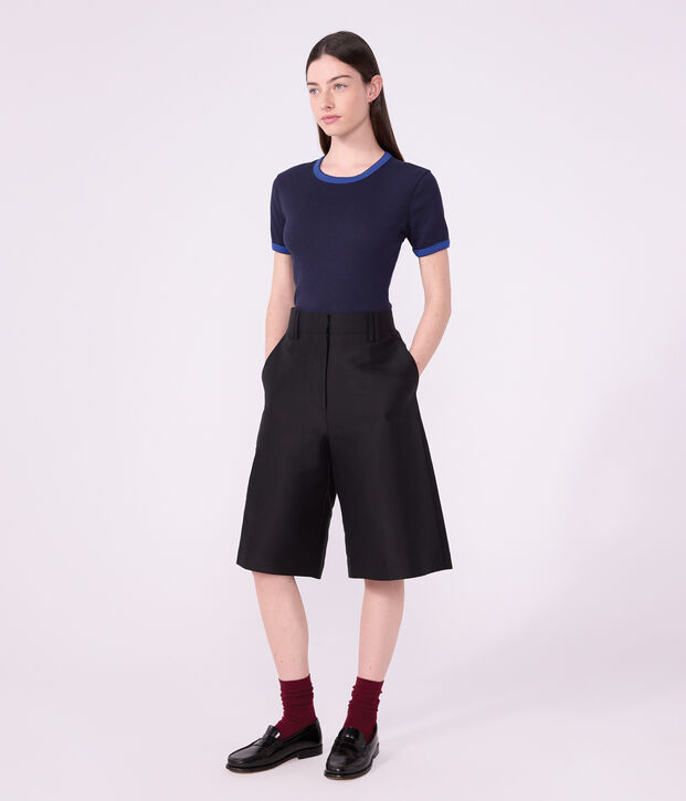 T-shirt a maniche corte in cotone tinta unita donna SMOKING