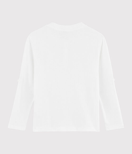 T-shirt in cotone e lino bambino bianco MARSHMALLOW