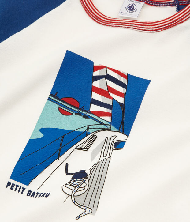 Pigiama bambino a costine blu/multicolore