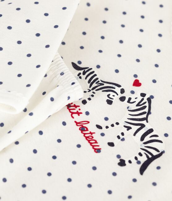 Pigiama in cotone con stampa a pois bambina blu MARSHMALLOW/ SOIR