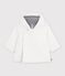 Giacca imbottita in maglia con fodera millerighe neonato bianco