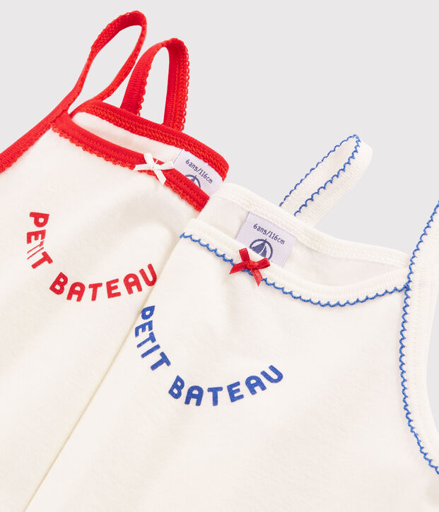 Confezione da 2 canottiere con spalline Made in France bambina multicolore