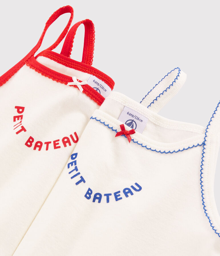 Confezione da 2 canottiere con spalline Made in France bambina variante 1