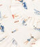 Abito manica corta in cotone bambina bianco MARSHMALLOW/bianco MULTICO