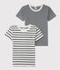 Confezione da 2 t-shirt bambino a righe in cotone biologico