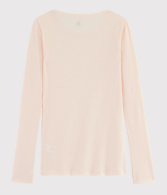 T-shirt in lana e cotone Donna rosa FLEUR