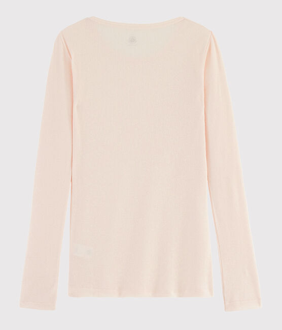 T-shirt in lana e cotone Donna rosa FLEUR