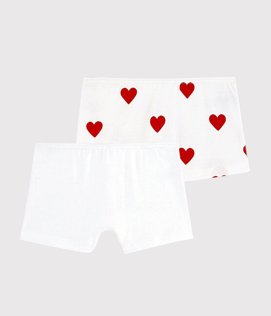 Confezione da 2 slip bambina in cotone motivo cuore variante 1