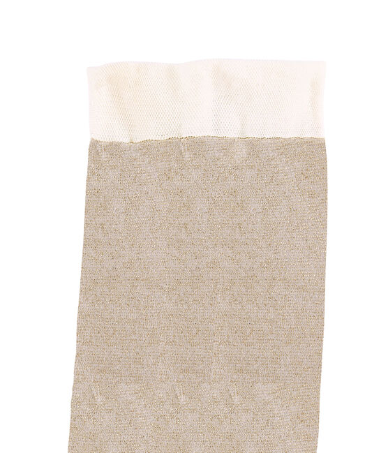 Collant in microfibra per bambina bianco MARSHMALLOW/giallo DORE