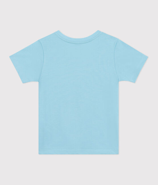 T-shirt a maniche corte in cotone con stampa bambino blu AQUATIC