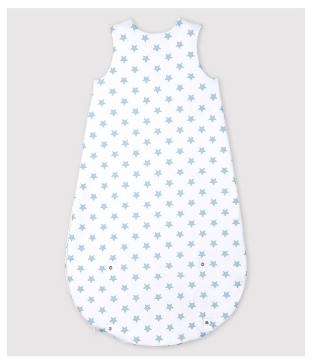 Sacco nanna beb&egrave; a stelle in cotone bianco/grigio
