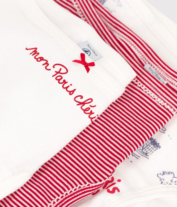 Confezione da 3 slip bambina in cotone multicolore