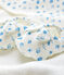 Cofanetto telo da bagno quadrato e babbucce neonato in spugna e cotone biologico bianco MARSHMALLOW/blu COOL