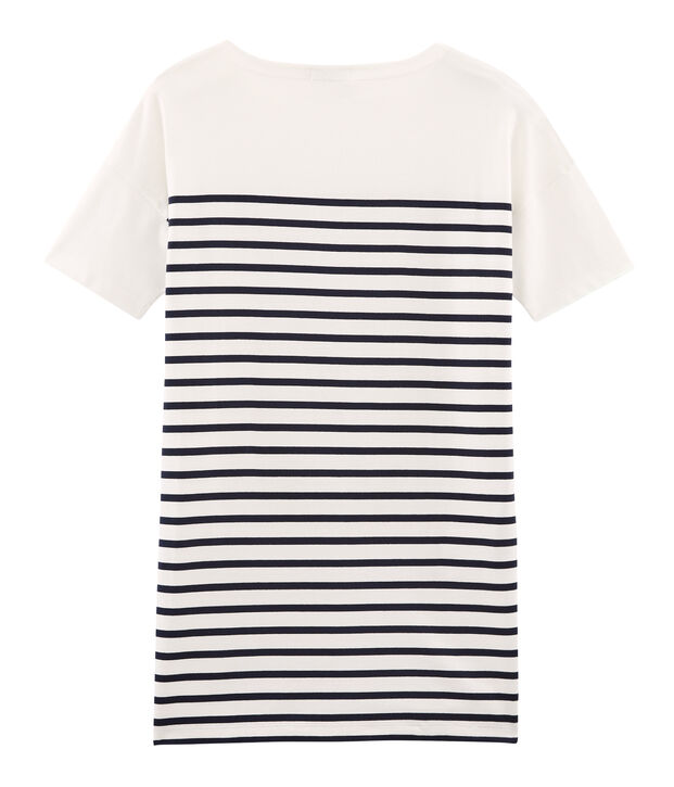 Abito maniche corte donna bianco/blu