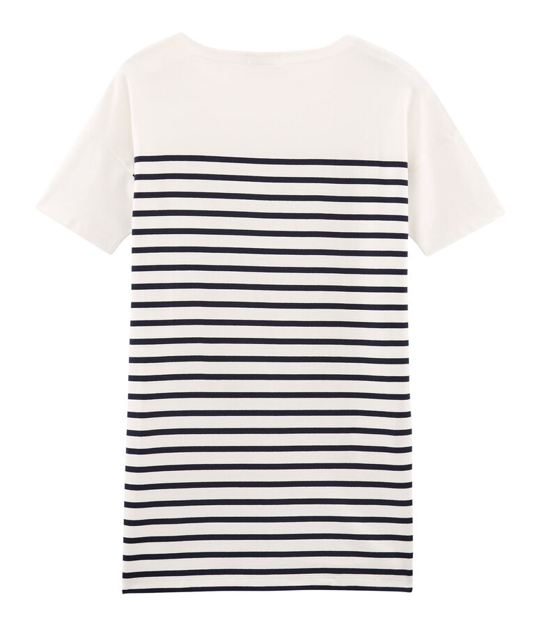 Abito maniche corte donna bianco/blu