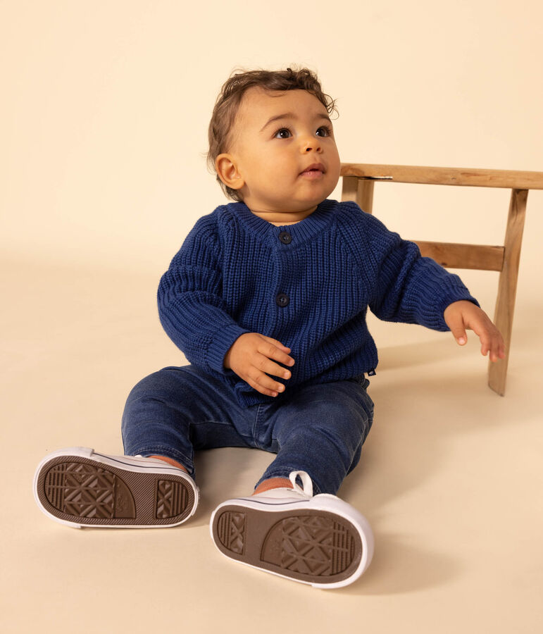Cardigan in tricot di cotone beb&egrave; blu