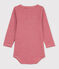 Body a manica lunga bebè a righe scollo serafino in cotone STOP/ MARSHMALLOW