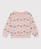 Felpa bambina in molleton rosa SALINE/bianco MULTICO