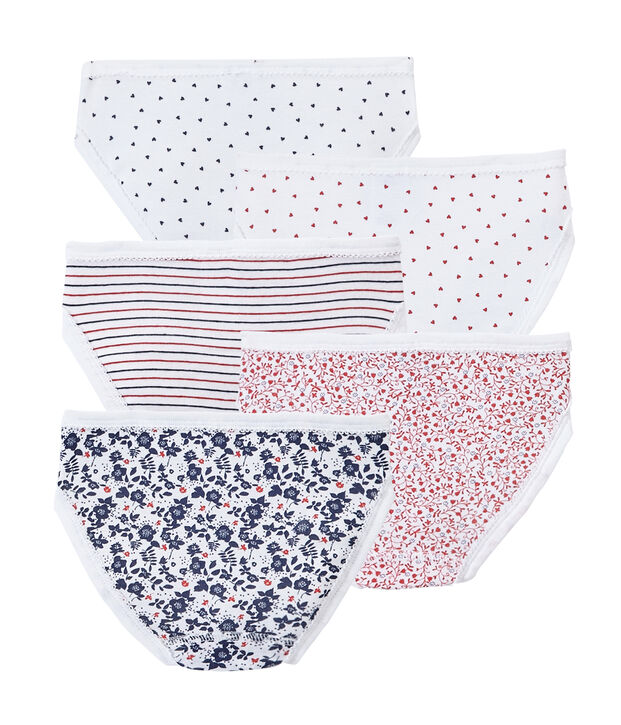 Lotto di 5 culottes per bambina bianco