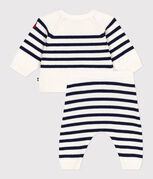 Completo 2 pezzi in maglia a righe marinière neonato blu MARSHMALLOW/ SOIR