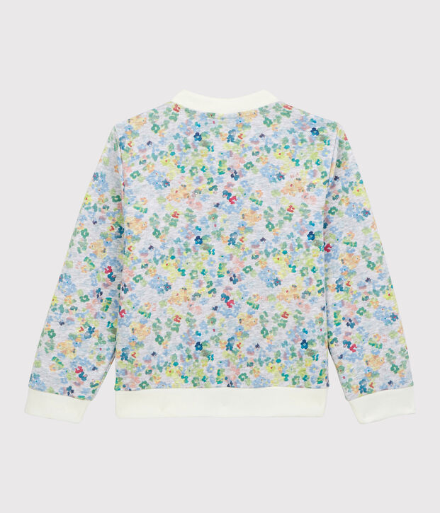 Cardigan stile teddy in jersey bambina grigio/multicolore