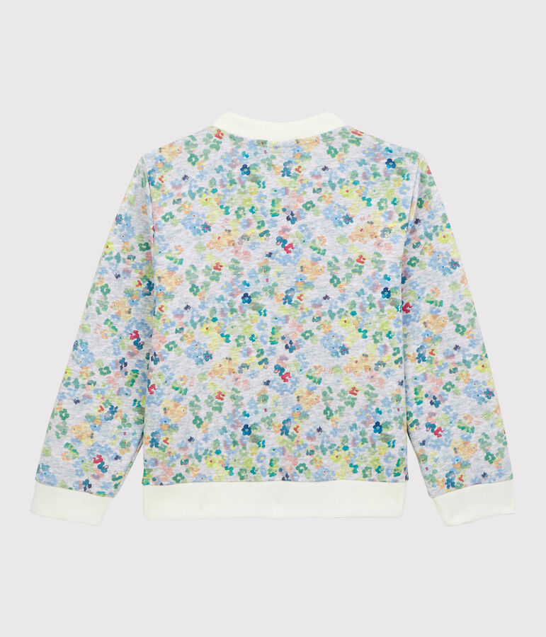 Cardigan stile teddy in jersey bambina grigio/multicolore