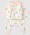 Completo 3 pezzi bimba a coste bianco MARSHMALLOW/bianco MULTICO