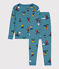 Pigiama bambino unisex in cotone aderente motivo snowboard POLOCHON/ MULTICO