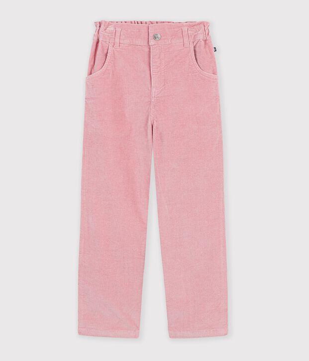 Pantaloni in velluto bambino rosa