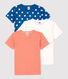Confezione da 3 t-shirt bambino a maniche corte fantasia stellata in cotone biologico
