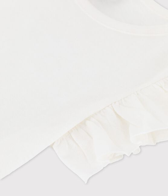 T-shirt a maniche corte in cotone bambina bianco MARSHMALLOW